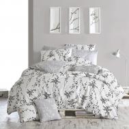 Комплект постельного белья  Blumen белый с чёрным Семейный/дуэт Bahar