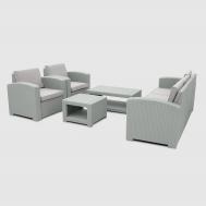 Комплект  стол+софа 3-х местная+2 кресла+тумбочка серый (SF-C-G-A15050/SF-3-G-A15050) LF