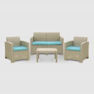 Комплект мебели  стол+софа 2-х местная+2 кресла с подушками LF