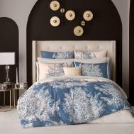 Комплект постельного белья  Фонтени синий с бежевым Полуторный Togas
