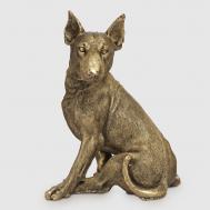Фигура декоративная  Собака Стафф, высота 33 см, бронзовая Тпк полиформ