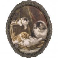Картина в раме  кошка и котята 23х2х29 см ГЛАСАР