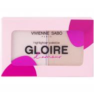 Палетка хайлайтеров  Gloire d'amour, текстура с высоким содержанием светоотражающих частиц, тон 01, светло-розовый, 6гр. VIVIENNE SABO