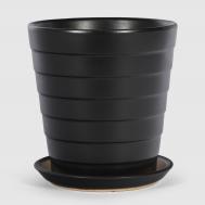 Кашпо керамическое для цветов  13x15см антрацит Shine Pots