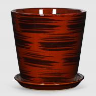 Кашпо керамическое для цветов  20x20см коричневый глянец Shine Pots