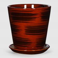 Кашпо керамическое для цветов  16x17см коричневый глянец Shine Pots