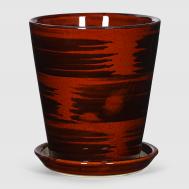 Кашпо керамическое для цветов  13x15см коричневый глянец Shine Pots