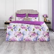 Комплект постельного белья  Флёр белый с фиолетовым Полуторный Estia