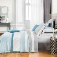 Комплект постельного белья  Эдем голубой с белым Двуспальный евро Togas