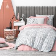 Комплект постельного белья  Джина серый с розовым Полуторный Togas