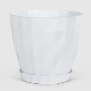 Горшок с поддоном  crystal 13,5x13,5 см белый Serinova