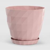 Горшок с поддоном  Crystal 13,5x13,5 см светло-розовый Serinova