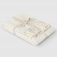 Плед хлопковый  point 180x200 см white Homelines textiles