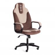 Кресло компьютерное  Neo флок коричневое с бежевым 64х49х122 см TC