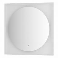 Зеркало  Еclipse 70х70 15W белая рама, с LED-подсветкой, ИК выключатель, теплый свет Defesto