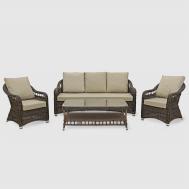 Комплект мебели NS Rattan Sky коричневый с бежевым 4 предмета NS RATTAN_MAVI