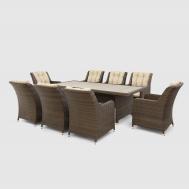 Комплект мебели Ns Rattan Luna коричневый с бежевым 9 предметов NS RATTAN_MAVI