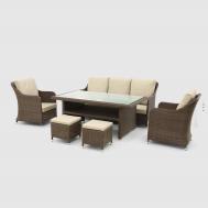 Комплект мебели Ns Rattan Baku коричневый с бежевым 6 предметов NS RATTAN_MAVI