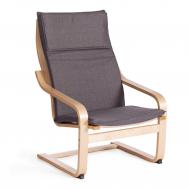 Кресло ТС Biensdorf деревянное с натуральным хлопком серое 67х86х95 см TC