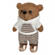 Игрушка мягкая  Knitted Мишка вязаный мальчик в белом худи 25 см ABtoys