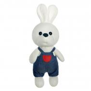 Игрушка мягкая  Knitted Зайка мальчик вязаный в джинсовом комбинезончике 25 см ABtoys
