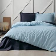Комплект постельного белья  евро aqua dark blue colormix сатин Ozdilek