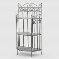 Подставка для цветов  металлическая 3 уровневая серая 55x29x102 см Anxi jiacheng