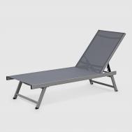 Шезлонг  алюминиевый тёмно-серый 192х60х32/96 см Greenpatio