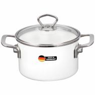 Кастрюля с крышкой  d16/h12.8см 1.9л белый Maisingers