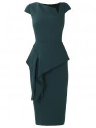 Шерстяное платье-миди с оборкой Roland Mouret