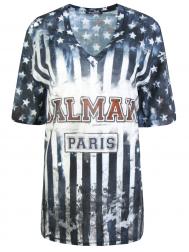 Хлопковая удлиненная футболка Balmain