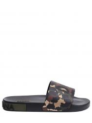 Шлепанцы кожаные с принтом Dolce&amp;Gabbana