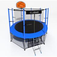 Батут  Classic Basket 16FT 488 см с нижней сетью и лестницей синий i-JUMP