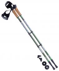 Палки для скандинавской ходьбы  Rainbow, 77-135 см, 2-секционные, чёрный/ярко-зелёный Berger
