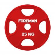 Диск олимпийский обрезиненный  PRR, 25 кг PRR-25KG Красный Foreman