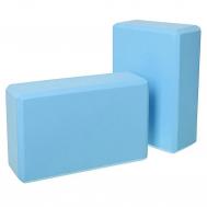 Набор йога блоков полумягких 2 штуки 22,3х15х7,6см  из вспененного ЭВА (E40571) BE300-1 голубой Sportex