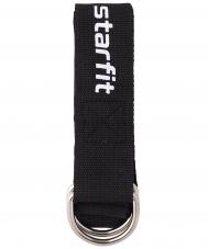 Ремень для йоги 183см, хлопок  YB-100 черный Star Fit