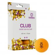 Мяч для настольного тенниса  Club 2* TT21013 6 шт, оранжевый TORRES