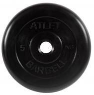 Диск обрезиненный d26мм MB Barbell MB-AtletB26-5 5кг черный MB Barbell