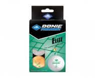 Мячики для настольного тенниса  Elite 1* 40+, 6 штук 608511 белый + оранжевый DONIC