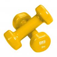 Гантели для аэробики виниловые 2кг, пара  BG-FA-VD2 желтый Bronze Gym