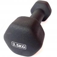Гантель неопреновая 2,5 кг (черная)  HKDB118-2.5 Sportex