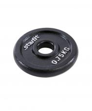 Диск чугунный 0,75 кг  d26 мм BB-204 черный Star Fit