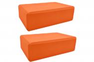 Набор йога блоков полумягких 2 штуки 223х150х76мм, ЭВА (E42942)  BE300-9 оранжевый Sportex