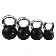 Гиря 6 кг  PU с хром. ручкой, черный YouSteel