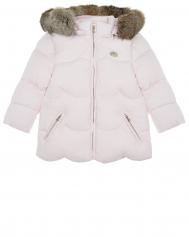 Розовая куртка с меховой отделкой капюшона  детская Tartine et Chocolat
