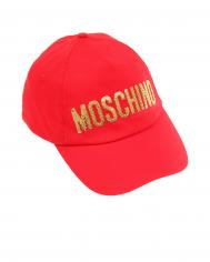 Красная бейсболка со стразами Moschino