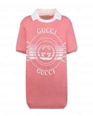 Розовое платье-футболка Gucci