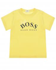 Желтая футболка с принтом &quot;Little Boss&quot; Hugo Boss