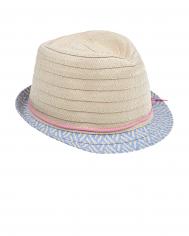 Плетеная шляпа с голубыми полями MAXIMO
